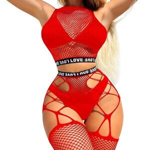 Sexy Lingerie for Women Naughty Fishnet Lingerie Set Bodysuit Erotic Teddy Sheer